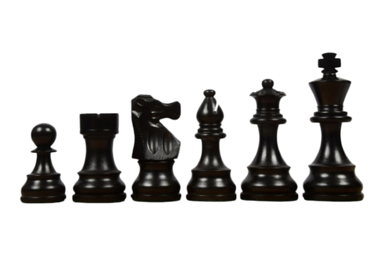 Repro 1890 French Lardy Staunton Chess Pieces Only Set – Ebonised & Boxwood