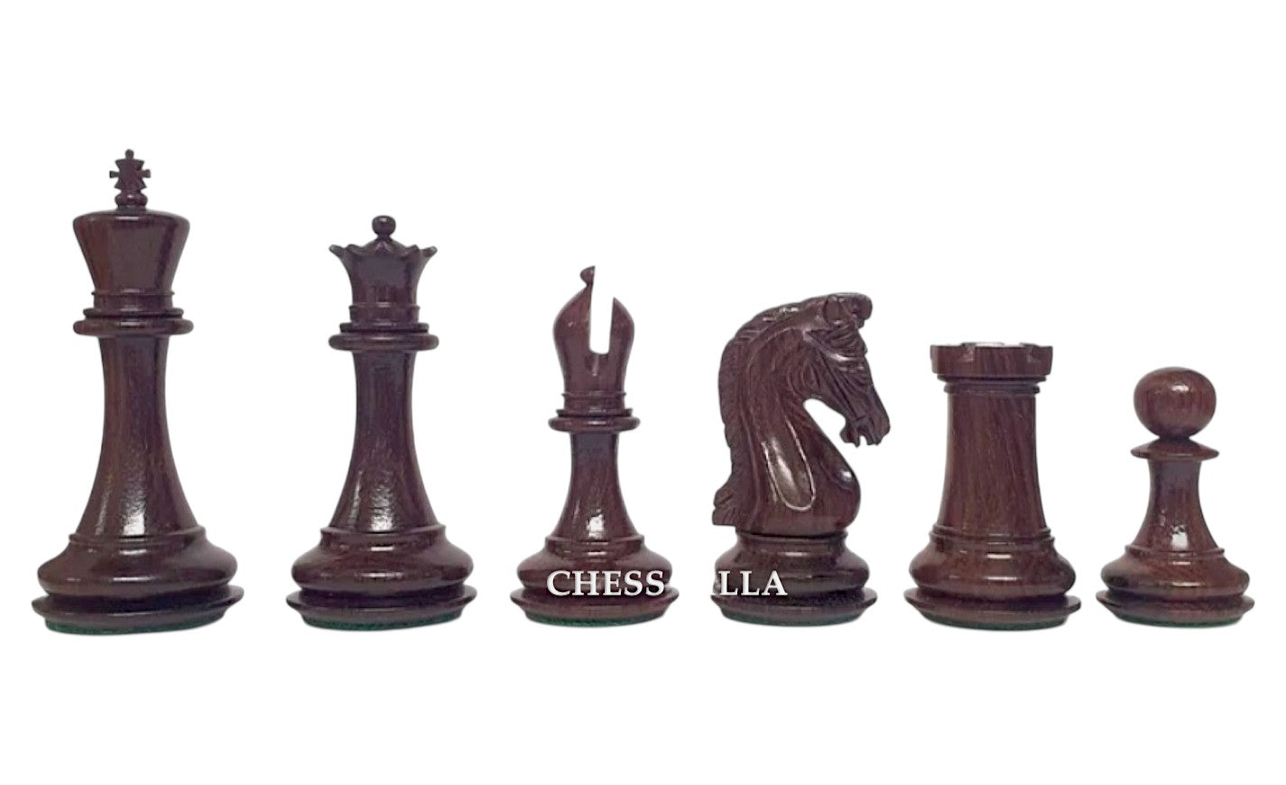 3.9" Imperial Series Reproduced Staunton Chess Pieces Set Only- Weighted Rosewood & Boxwood Pieces