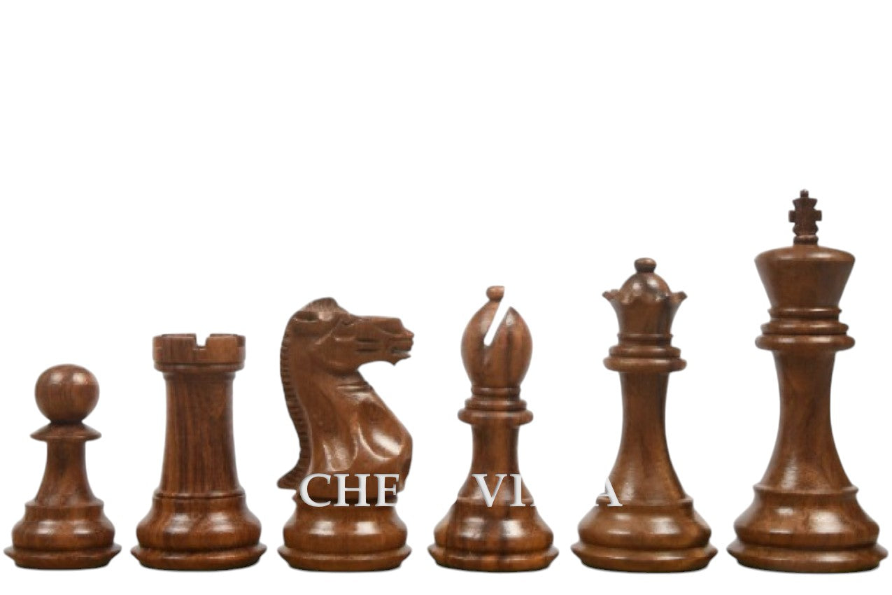 4″ Professional Club Staunton Chess Pieces Only Set – Weighted Golden Rosewood