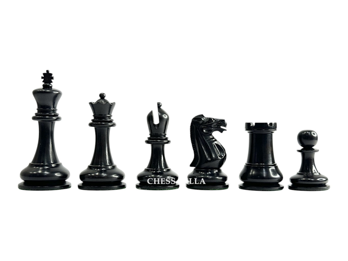 1849 Jaques Reproduction Staunton Chess Pieces Only set - Weighted Ebony - 3.75" King