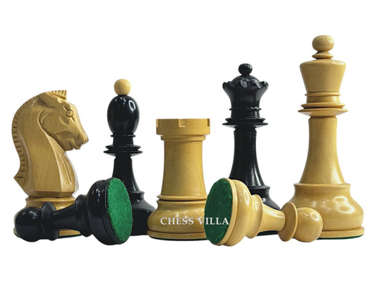 1950s" Fischer Dubrovnik Reproduction Chess Pieces Only - Boxwood & Ebonised Boxwood - 3.75 King