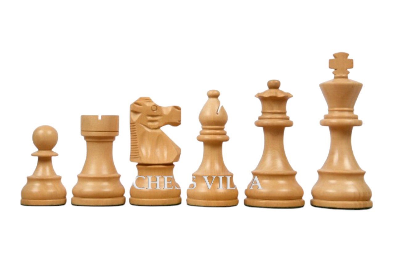 Repro 1890 French Lardy Staunton Chess Pieces Only Set – Golden Rosewood & Boxwood