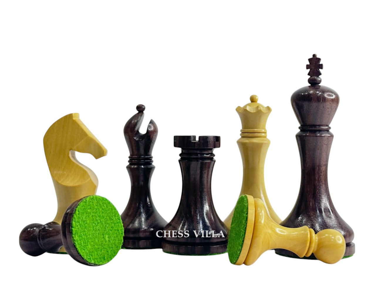 3.9" Zadar Series Modern Minimalist Chess Set- Chess Pieces Only - Weighted Rosewood