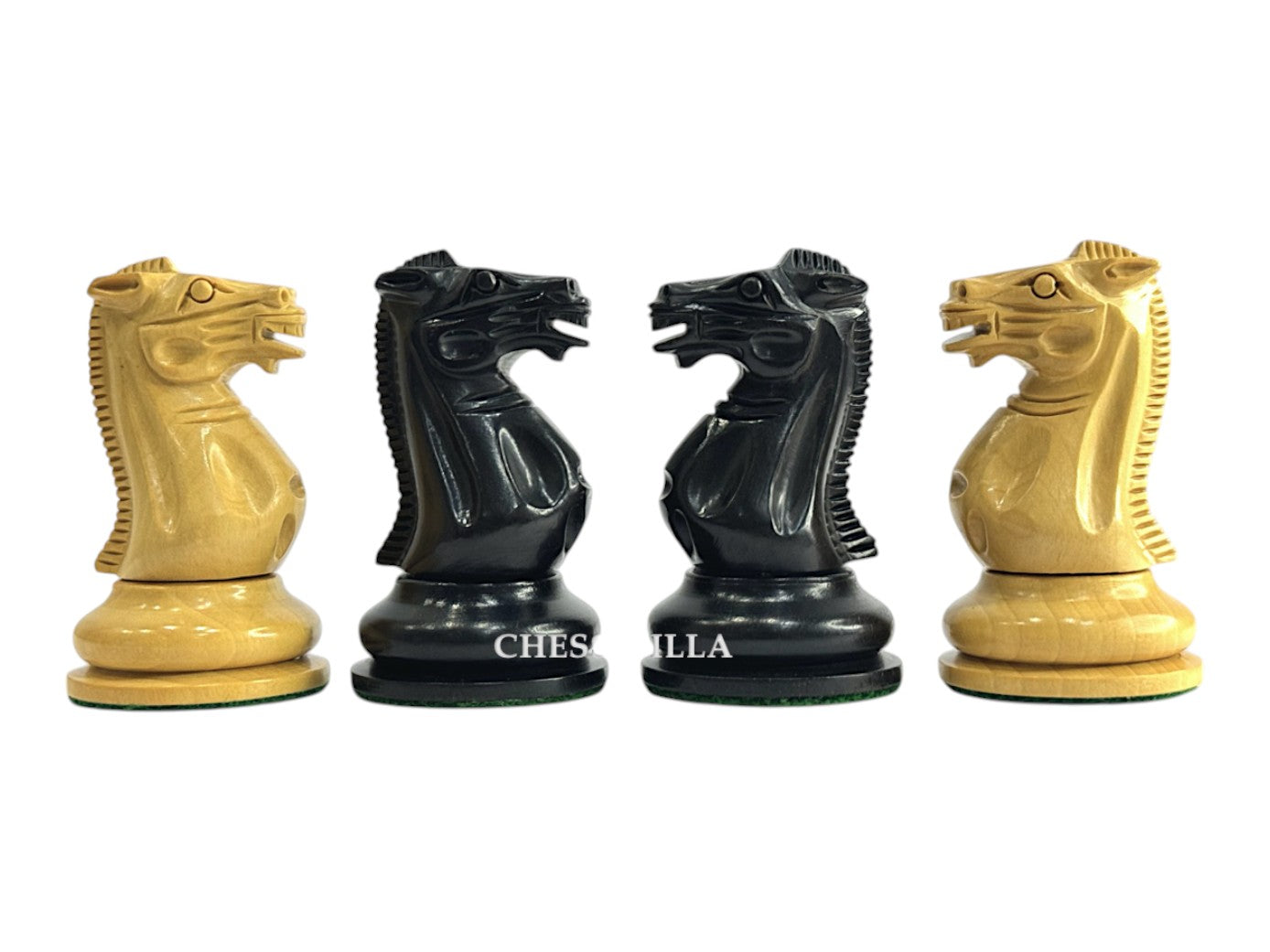 1849 Jaques Reproduction Staunton Chess Pieces Only set - Weighted Ebony - 3.75" King