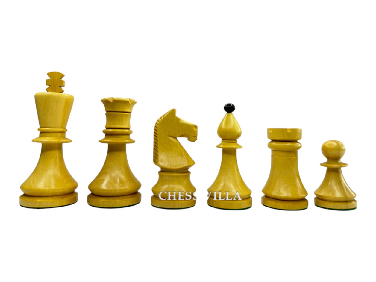 3.8" Romanian Hungarian Chess Pieces only set - Weighted Golden Rosewood