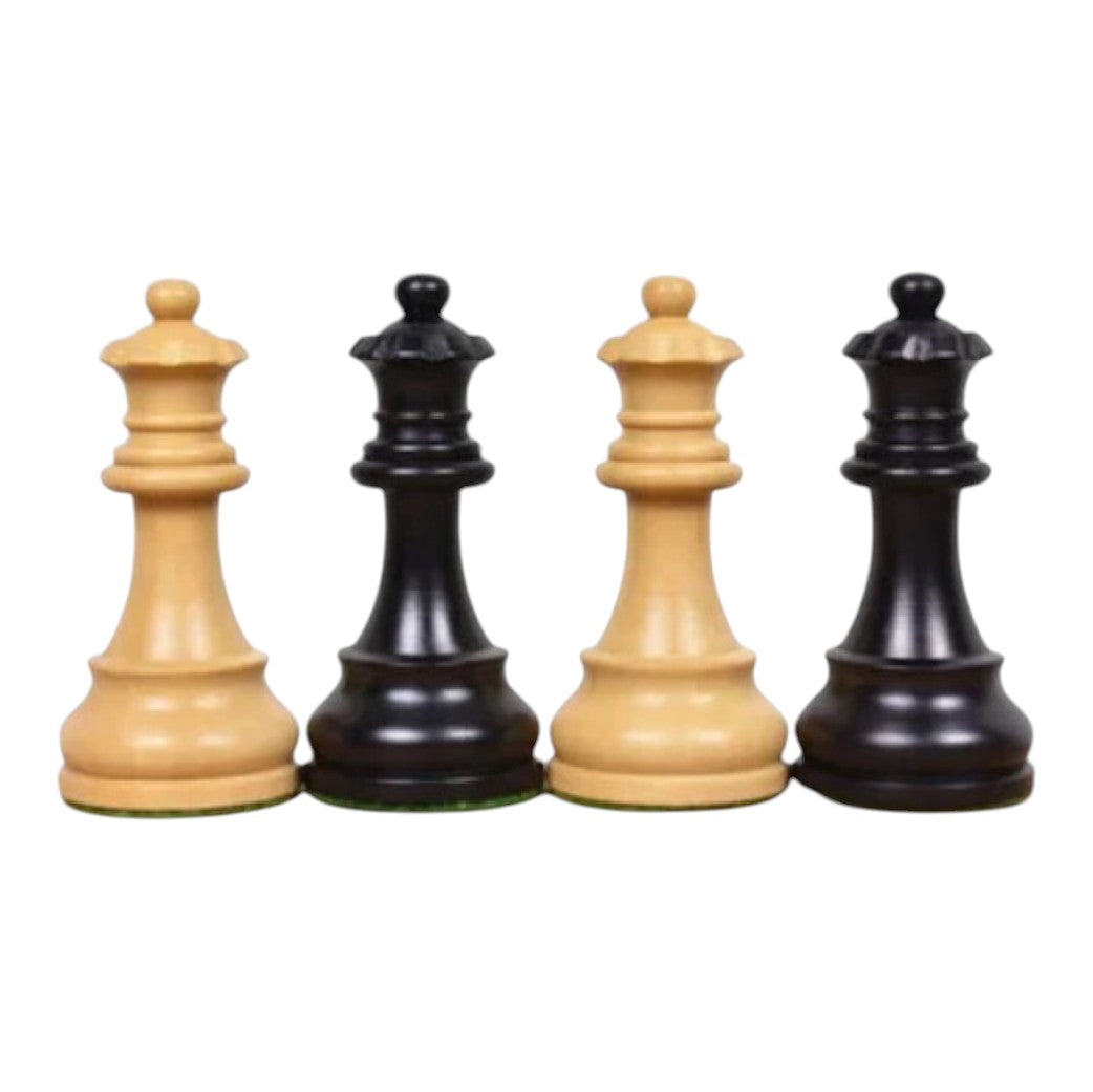 Repro 1890 French Lardy Staunton Chess Pieces Only Set – Ebonised & Boxwood