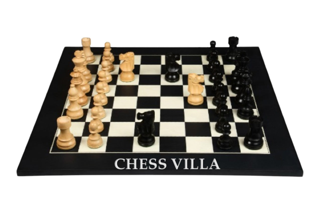 Repro 1890 French Lardy Staunton Chess Pieces Only Set – Ebonised & Boxwood