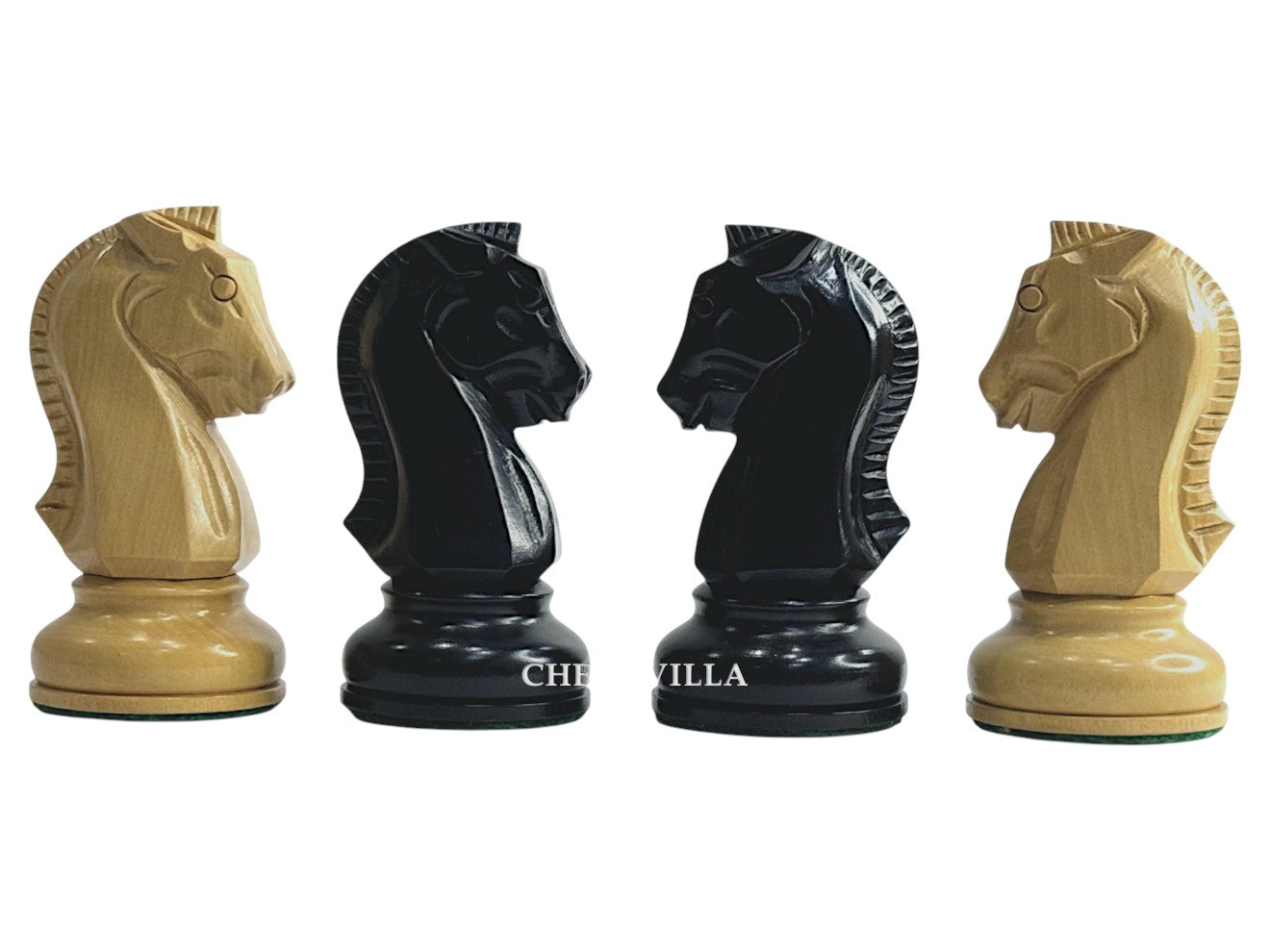 1950s" Fischer Dubrovnik Reproduction Chess Pieces Only - Boxwood & Ebonised Boxwood - 3.75 King