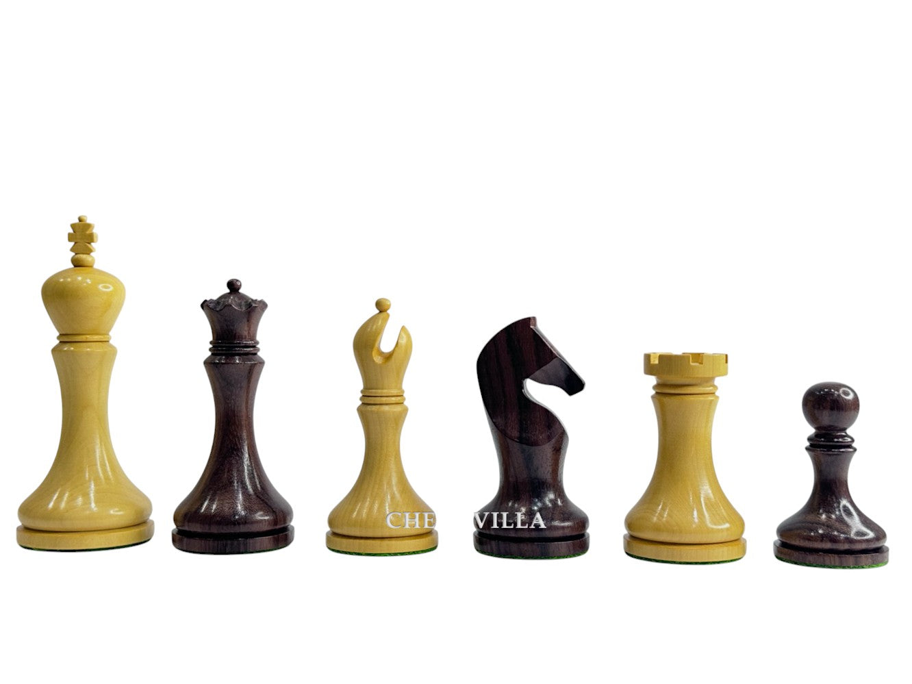 3.9" Zadar Series Modern Minimalist Chess Set- Chess Pieces Only - Weighted Rosewood