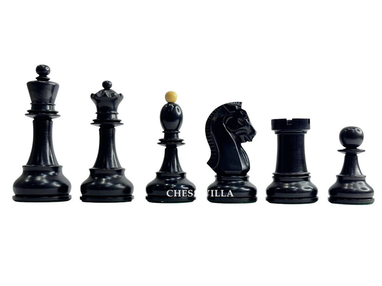 1950s" Fischer Dubrovnik Reproduction Chess Pieces Only - Boxwood & Ebonised Boxwood - 3.75 King