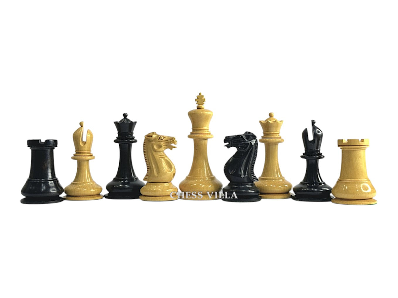 1849 Jaques Reproduction Staunton Chess Pieces Only set - Weighted Ebony - 3.75" King