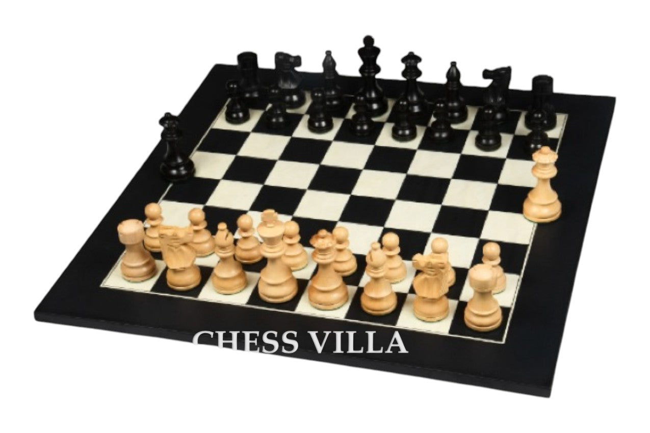 Repro 1890 French Lardy Staunton Chess Pieces Only Set – Ebonised & Boxwood