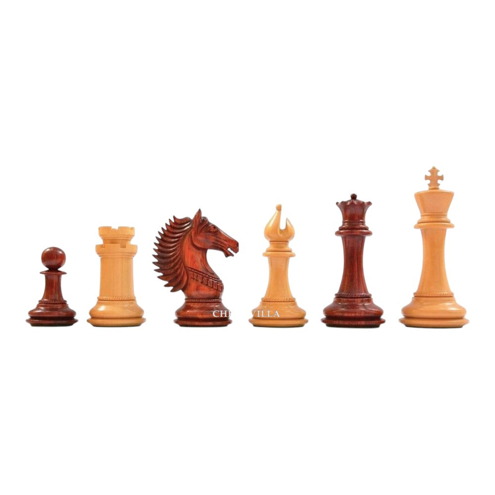 4.6" Copenhagen Luxury Staunton Chess Pieces Only Set- Triple Weighted Budrose Wood