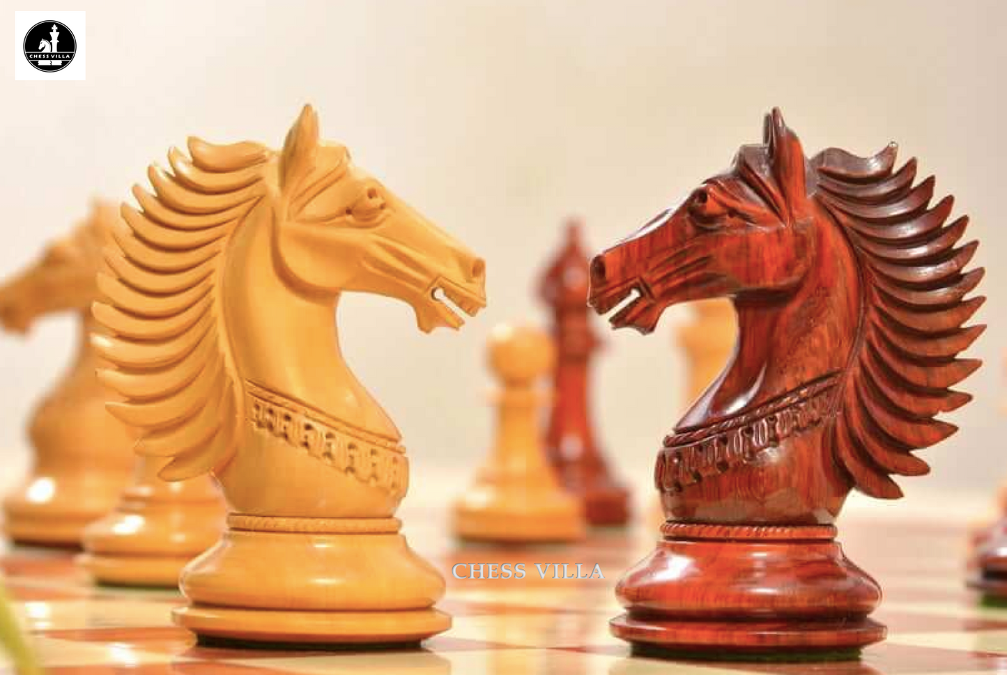 4.6" Copenhagen Luxury Staunton Chess Pieces Only Set- Triple Weighted Budrose Wood