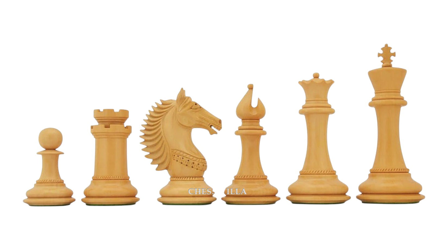 4.6" Copenhagen Luxury Staunton Chess Pieces Only Set- Triple Weighted Budrose Wood