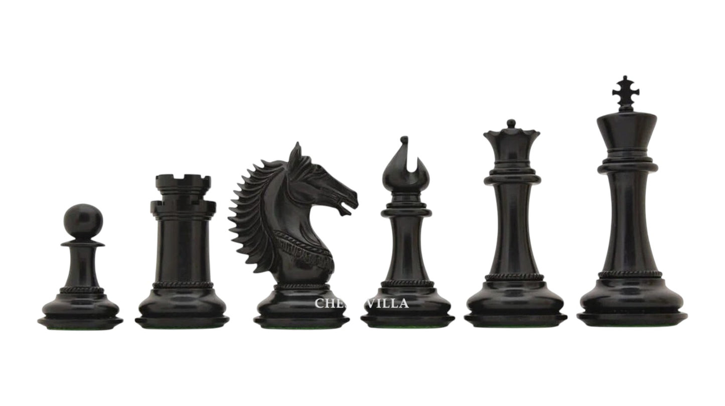 4.6" Copenhagen Luxury Staunton Chess Pieces Only Set- Triple Weighted Ebony Wood