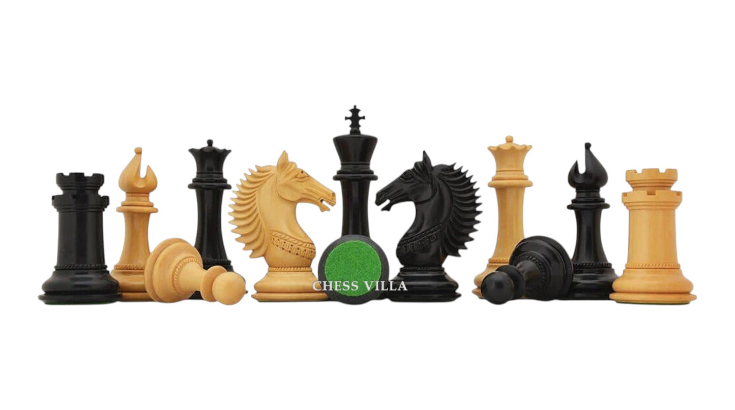 4.6" Copenhagen Luxury Staunton Chess Pieces Only Set- Triple Weighted Ebony Wood