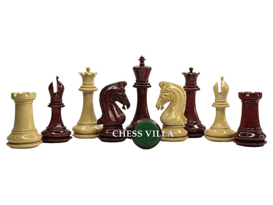 3.9" Imperial Series Reproduced Staunton Chess Pieces Set Only- Weighted Budrose Wood & Boxwood Pieces
