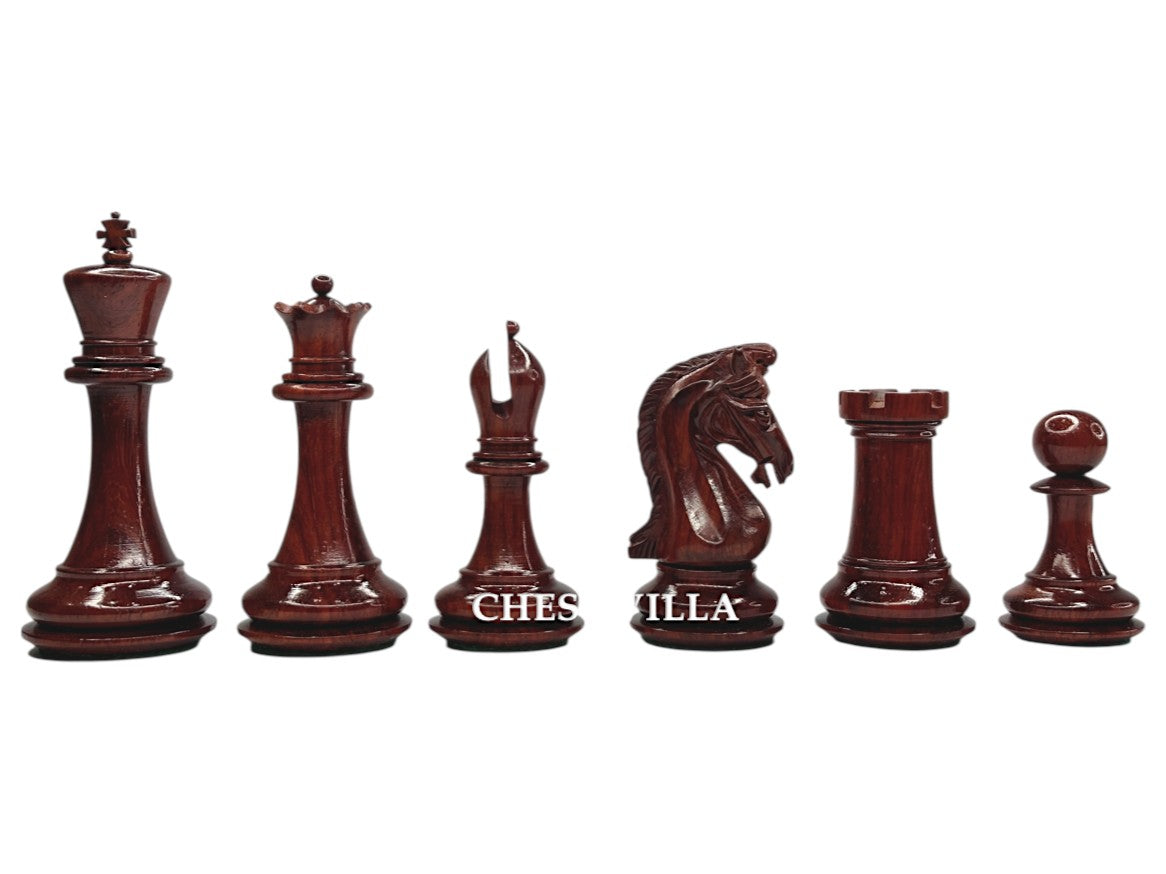 3.9" Imperial Series Reproduced Staunton Chess Pieces Set Only- Weighted Budrose Wood & Boxwood Pieces