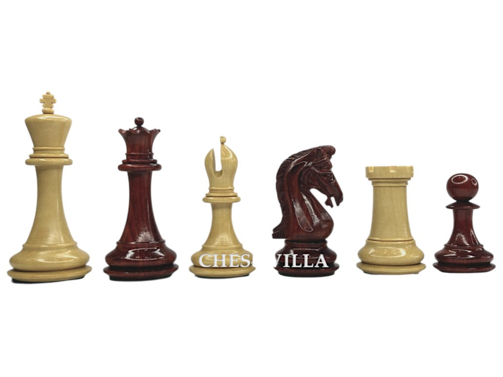 3.9" Imperial Series Reproduced Staunton Chess Pieces Set Only- Weighted Budrose Wood & Boxwood Pieces