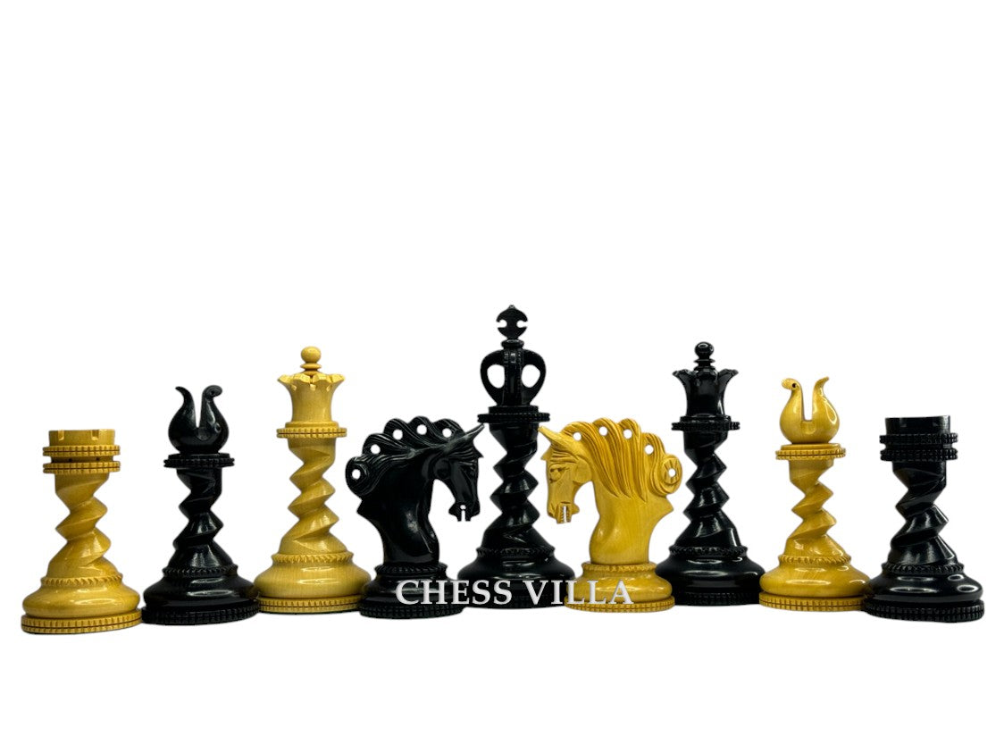 The Signature Series- Twisted Artisan Staunton Luxury Chess Pieces- Triple Weighted Ebony Wood & Boxwood