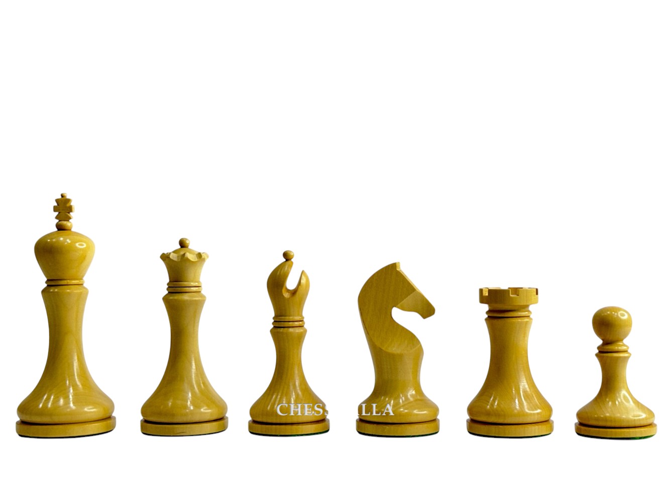 3.9" Zadar Series Modern Minimalist Chess Set - Chess Pieces Only - Weighted Golden Rosewood