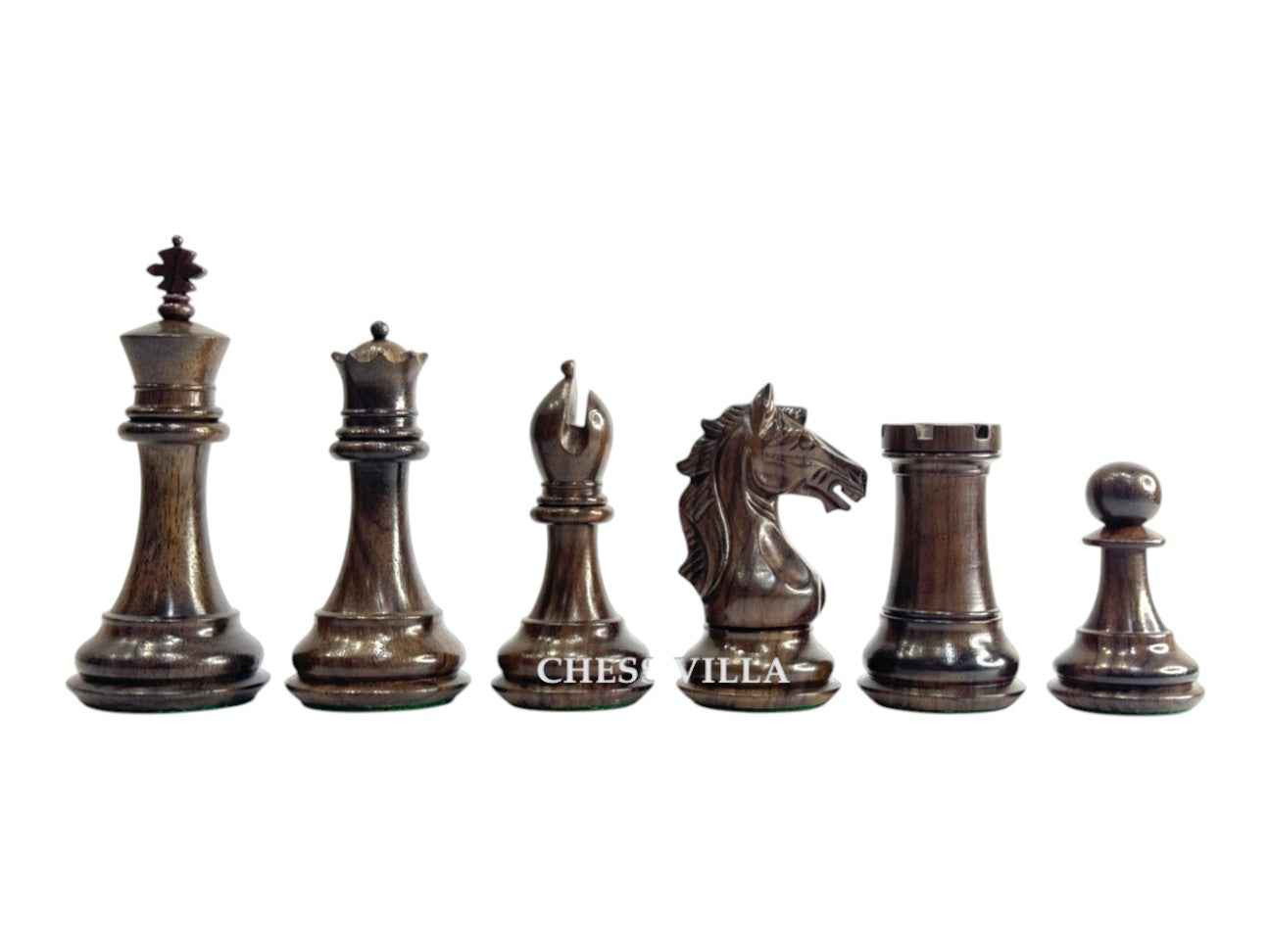 The Cremona Series Staunton Chess Pieces- 4" King- Double Weighted Rosewood