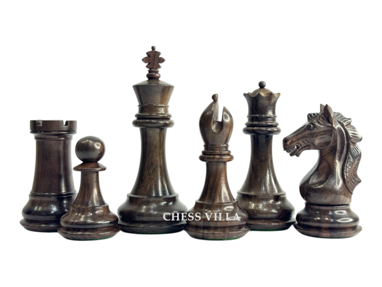 The Cremona Series Staunton Chess Pieces- 4" King- Double Weighted Rosewood