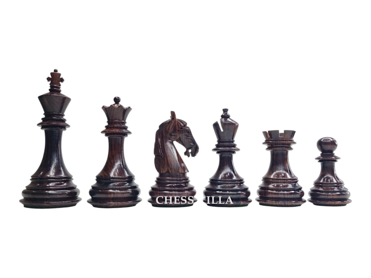 3.8" Columbian Knight Luxury Staunton Chess Pieces Only- Weighted Rosewood