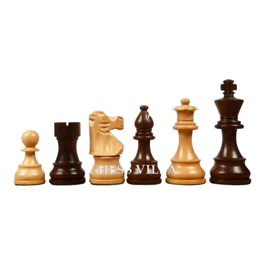 Repro 1890 French Lardy Staunton Chess Pieces Only Set – Golden Rosewood & Boxwood