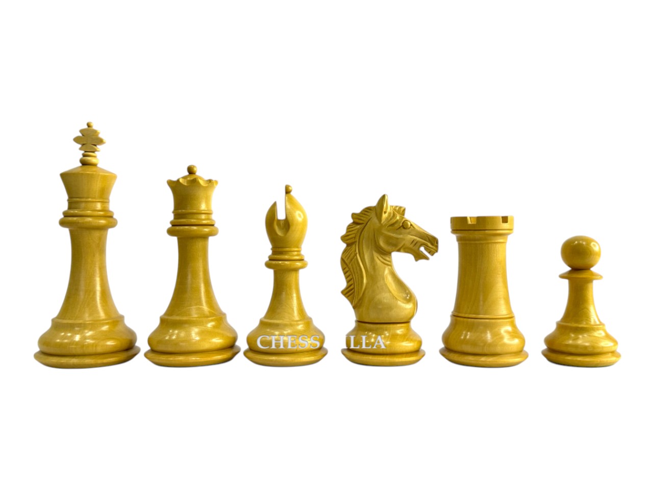 The Cremona Series Staunton Chess Pieces- 4" King- Double Weighted Ebonised Boxwood