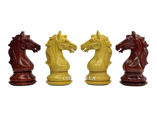 The Cremona Series Staunton Chess Pieces- 4" King- Double Weighted Bud Rosewood