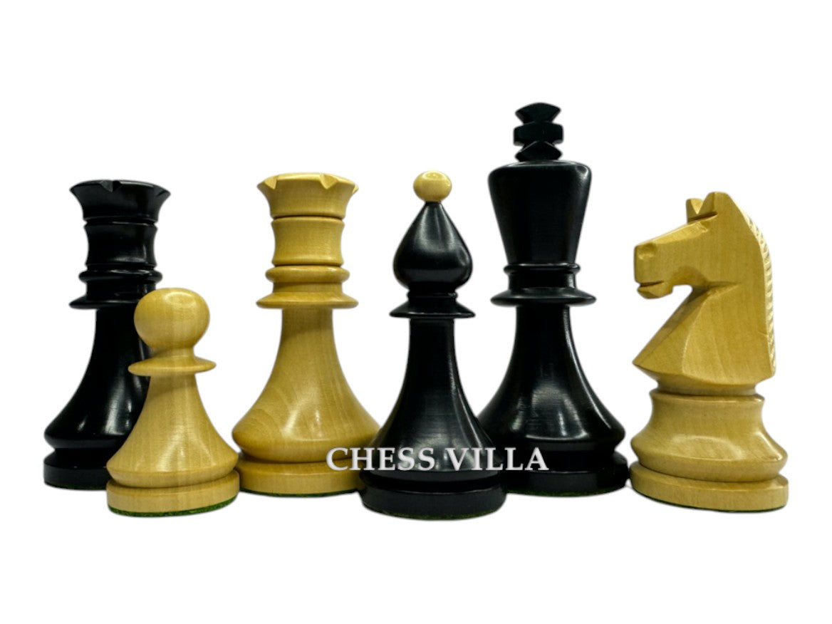 3.8" Romanian Hungarian Chess Pieces only set - Weighted Ebonised Boxwood