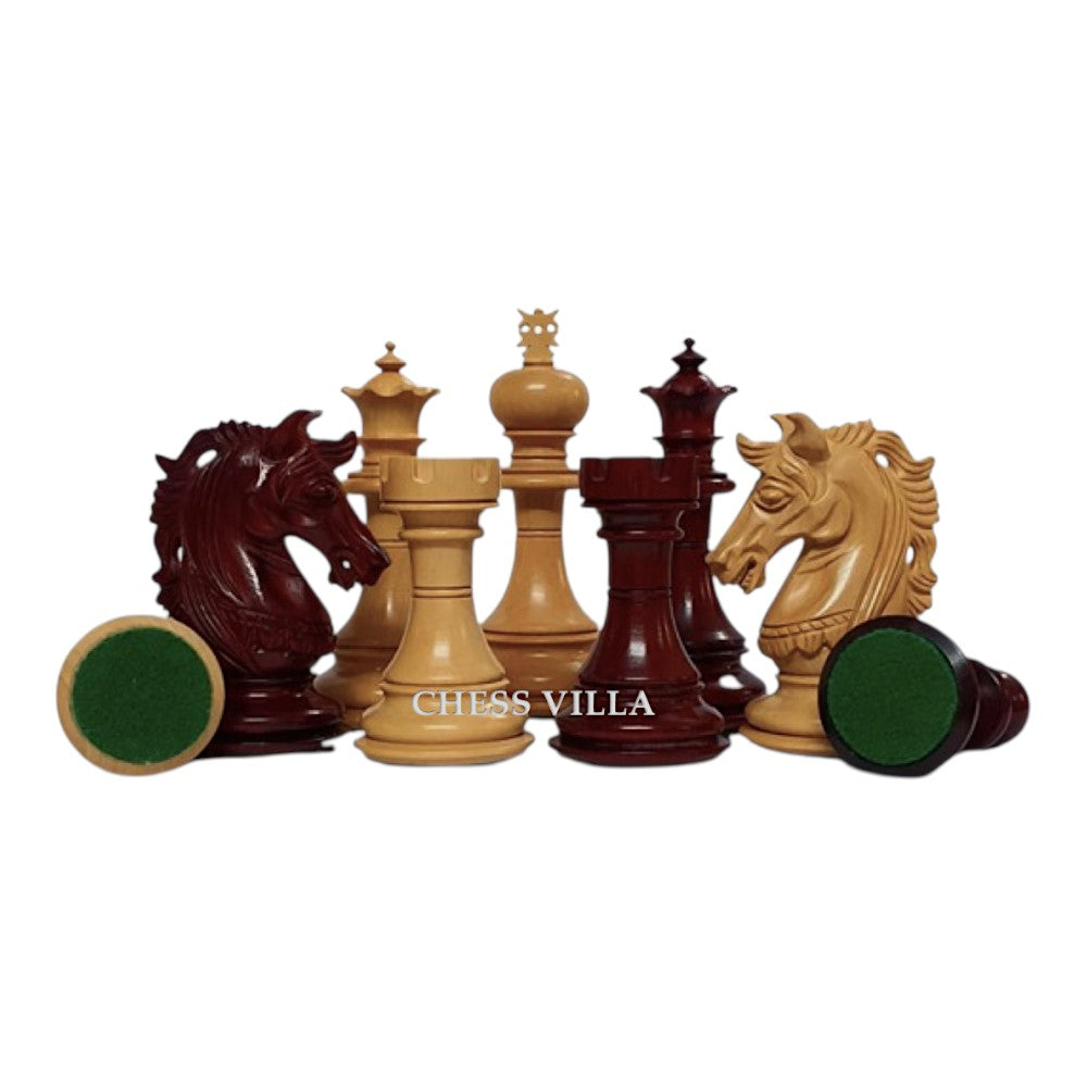 4.4" Prestige Luxury Staunton Chess Pieces Only set -Budrose Wood- Triple Weighted