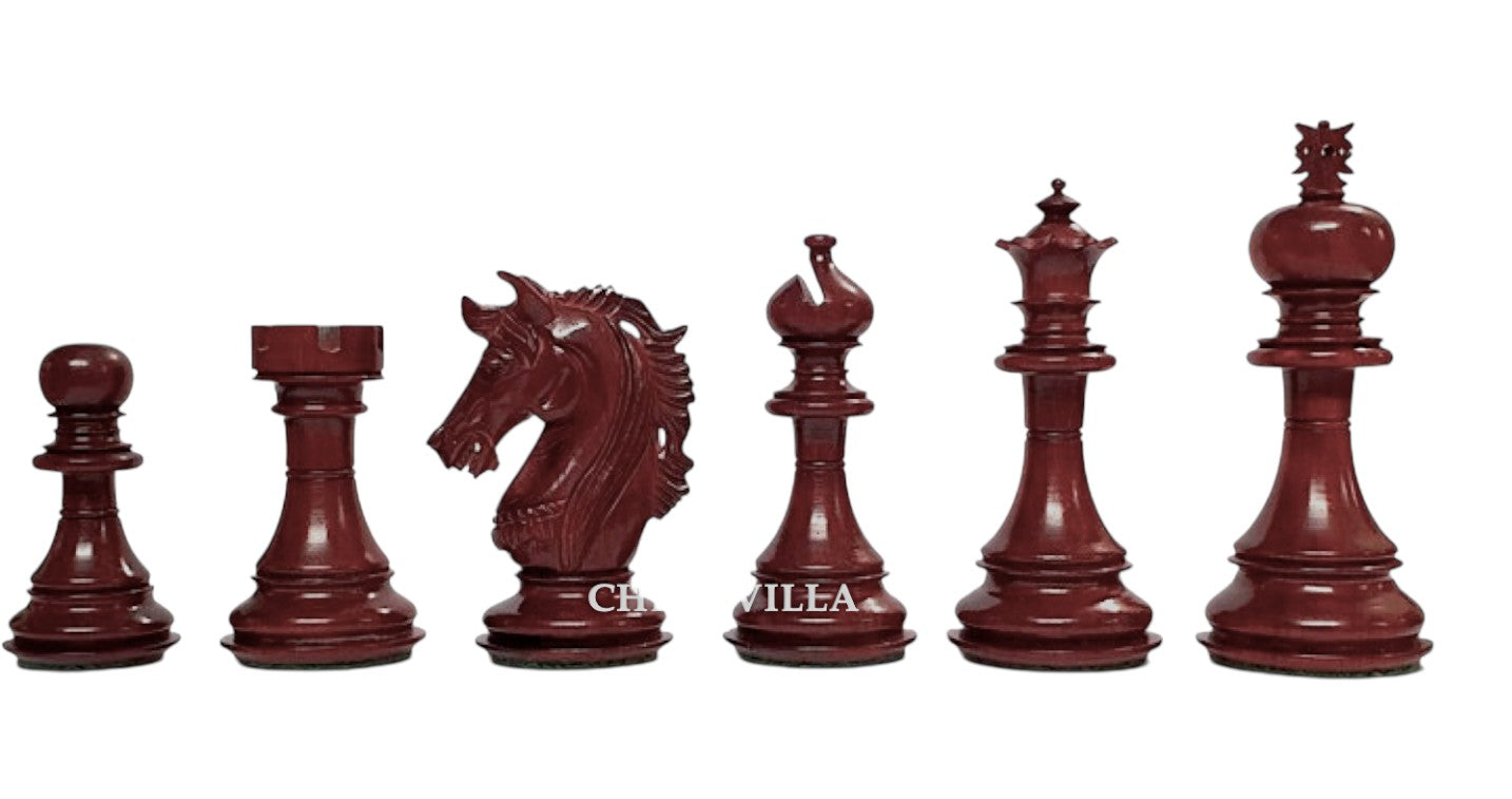 4.4" Prestige Luxury Staunton Chess Pieces Only set -Budrose Wood- Triple Weighted