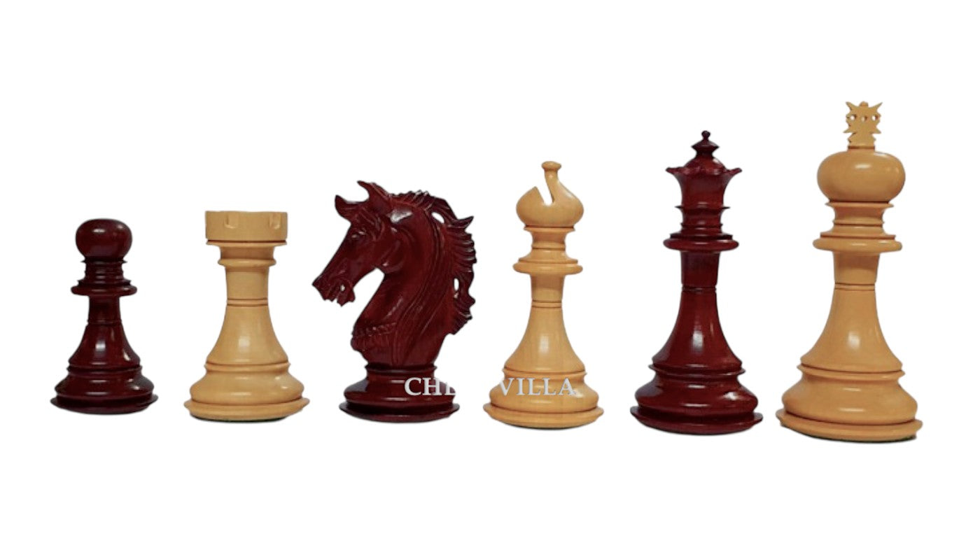 4.4" Prestige Luxury Staunton Chess Pieces Only set -Budrose Wood- Triple Weighted