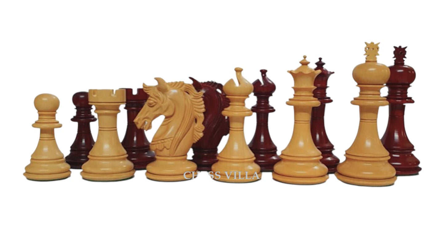 4.4" Prestige Luxury Staunton Chess Pieces Only set -Budrose Wood- Triple Weighted