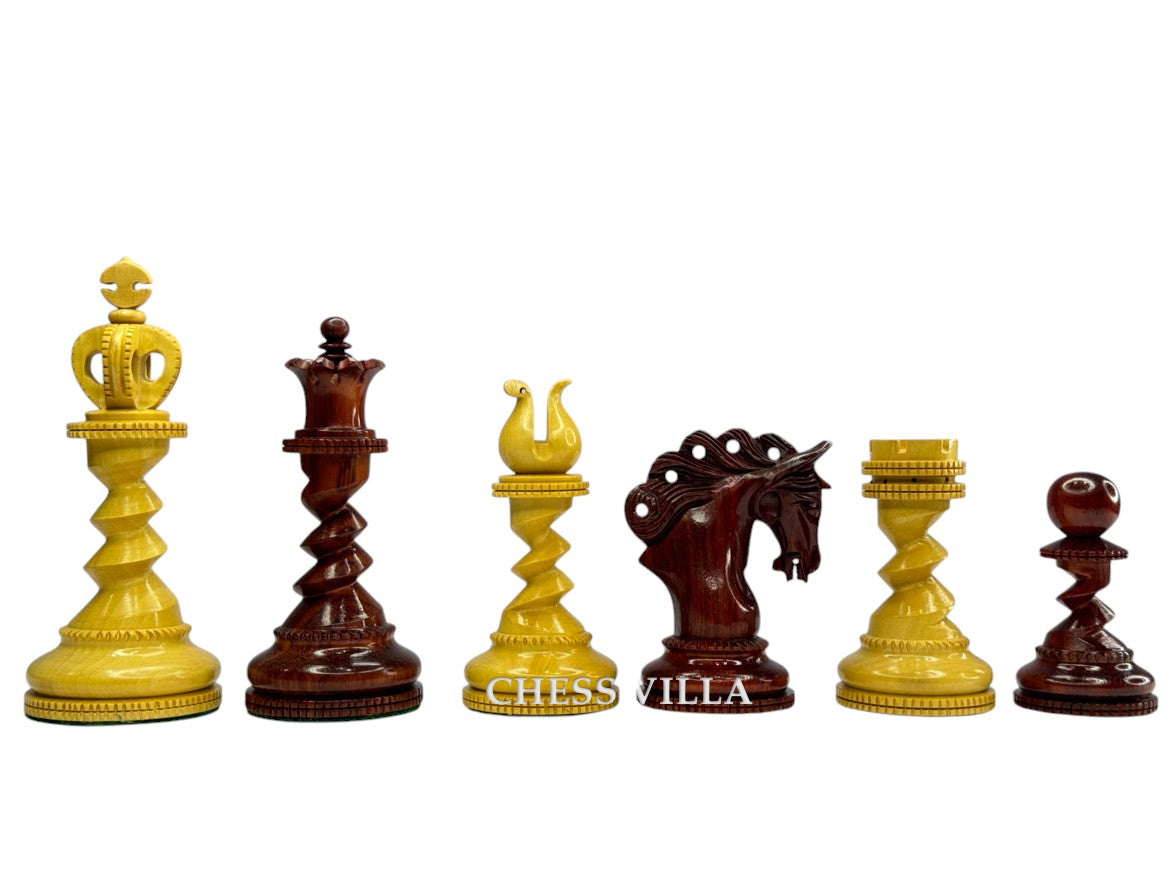 The Signature Series- Twisted Artisan Staunton Luxury Chess Pieces- Weighted Budrose Wood & Boxwood