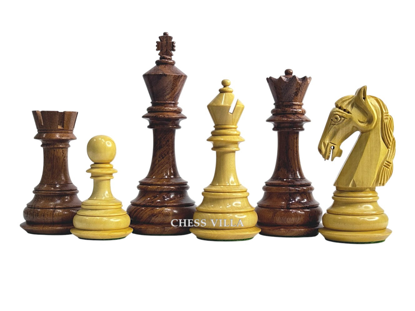 4.6" Rare Columbian Luxury Chess Pieces Only Set - Triple Weighted Anjan Wood