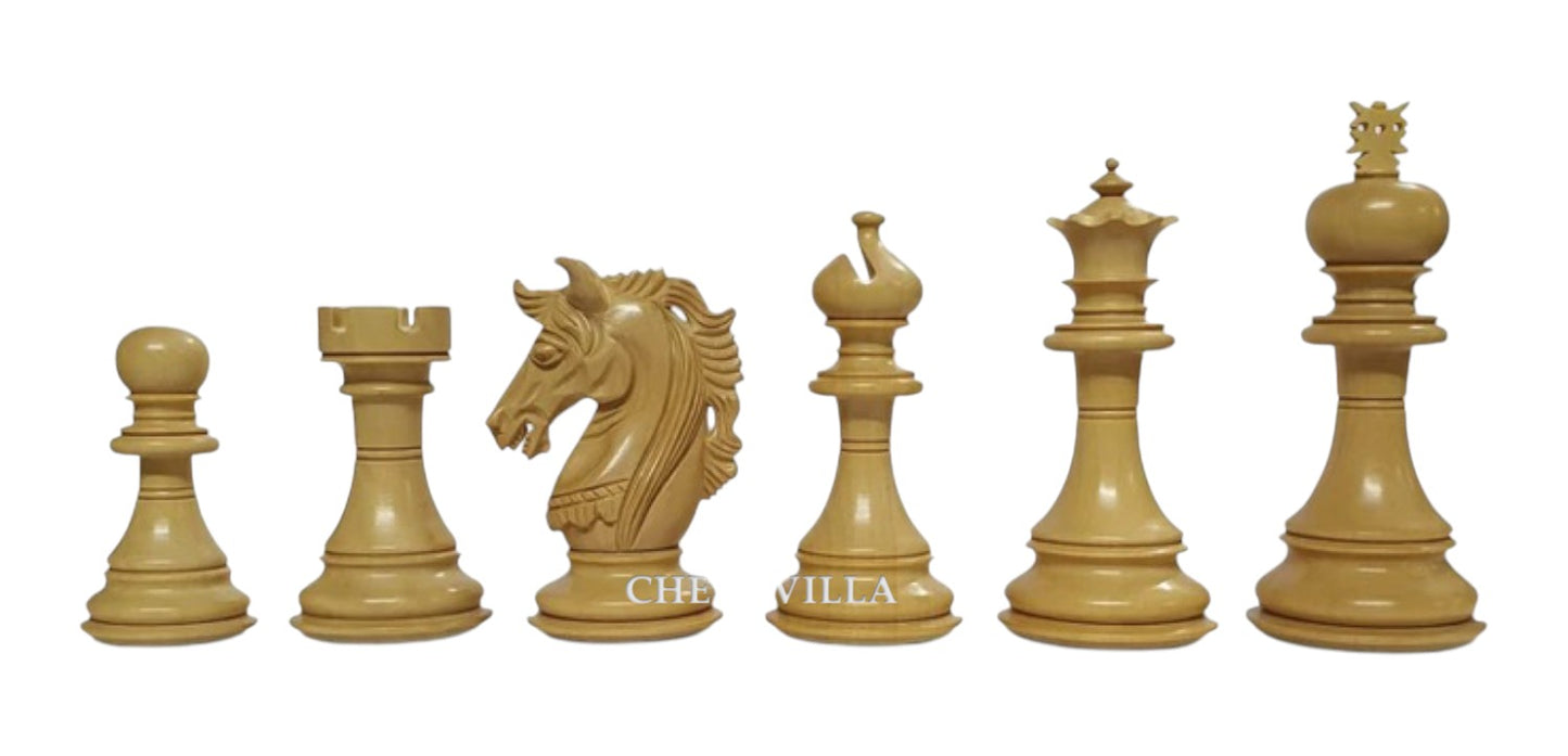4.4" Prestige Luxury Staunton Chess Pieces Only set -Budrose Wood- Triple Weighted