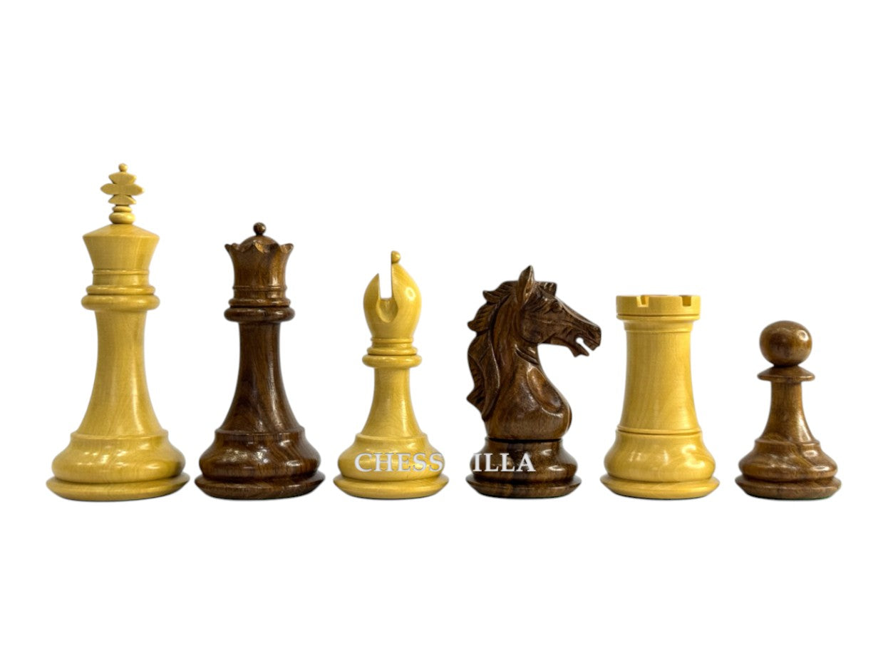 The Cremona Series Staunton Chess Pieces- 4" King- Double Weighted Golden Rosewood