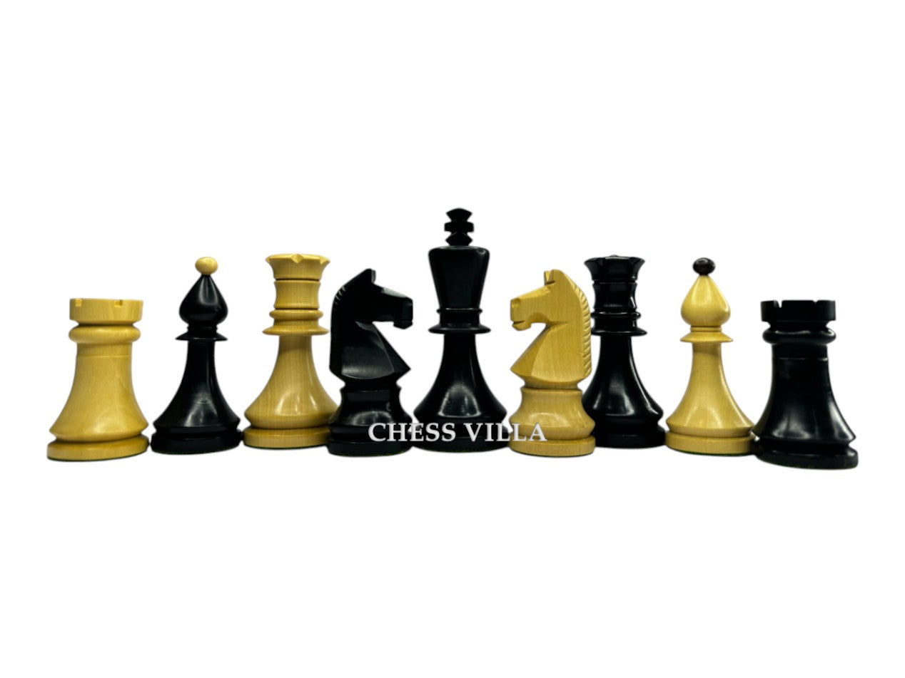 3.8" Romanian Hungarian Chess Pieces only set - Weighted Ebonised Boxwood