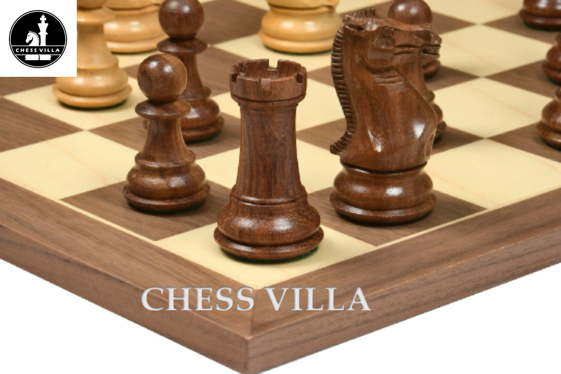 4″ Professional Club Staunton Chess Pieces Only Set – Weighted Golden Rosewood