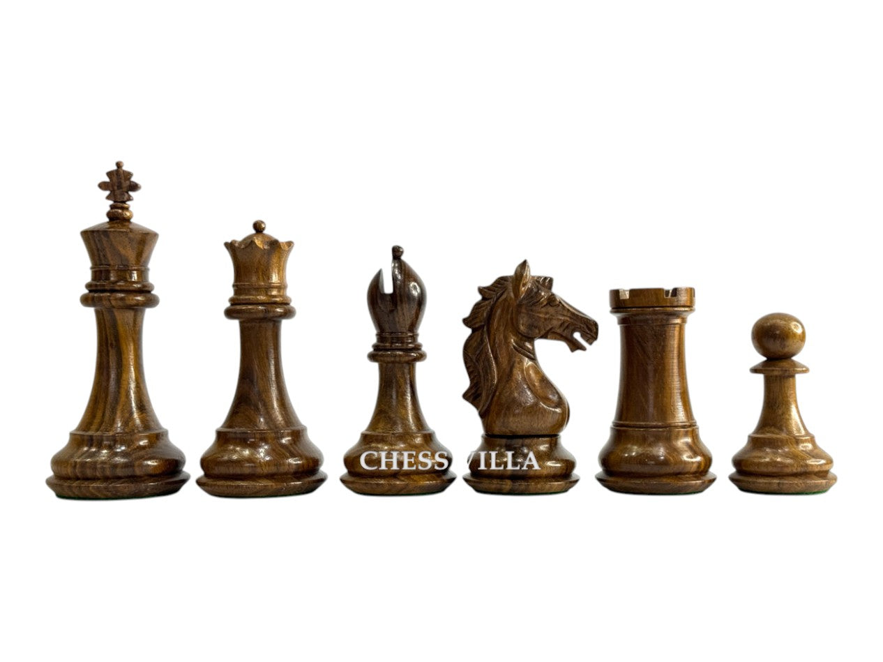 The Cremona Series Staunton Chess Pieces- 4" King- Double Weighted Golden Rosewood