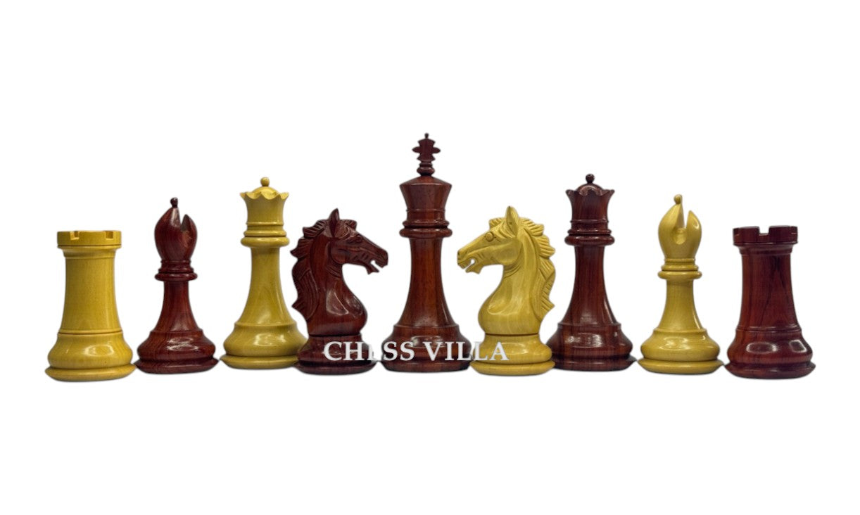 The Cremona Series Staunton Chess Pieces- 4" King- Double Weighted Bud Rosewood
