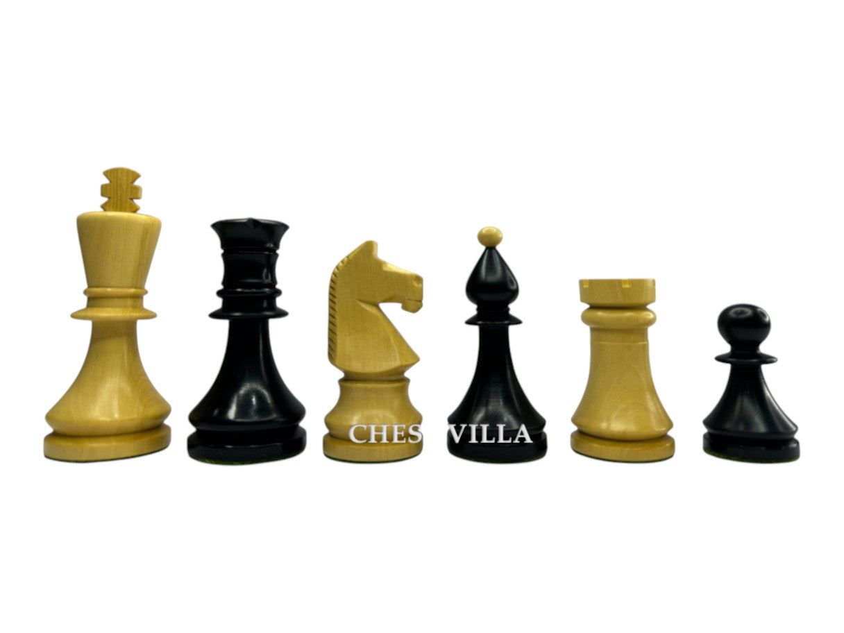 3.8" Romanian Hungarian Chess Pieces only set - Weighted Ebonised Boxwood