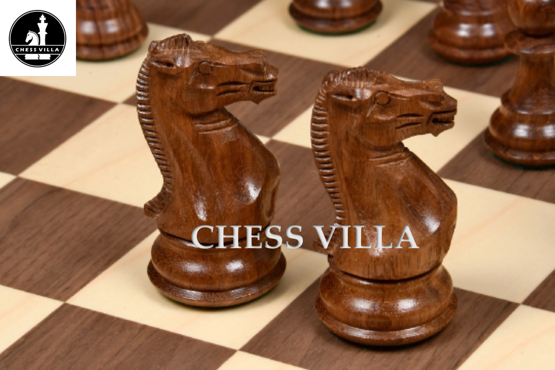 4″ Professional Club Staunton Chess Pieces Only Set – Weighted Golden Rosewood