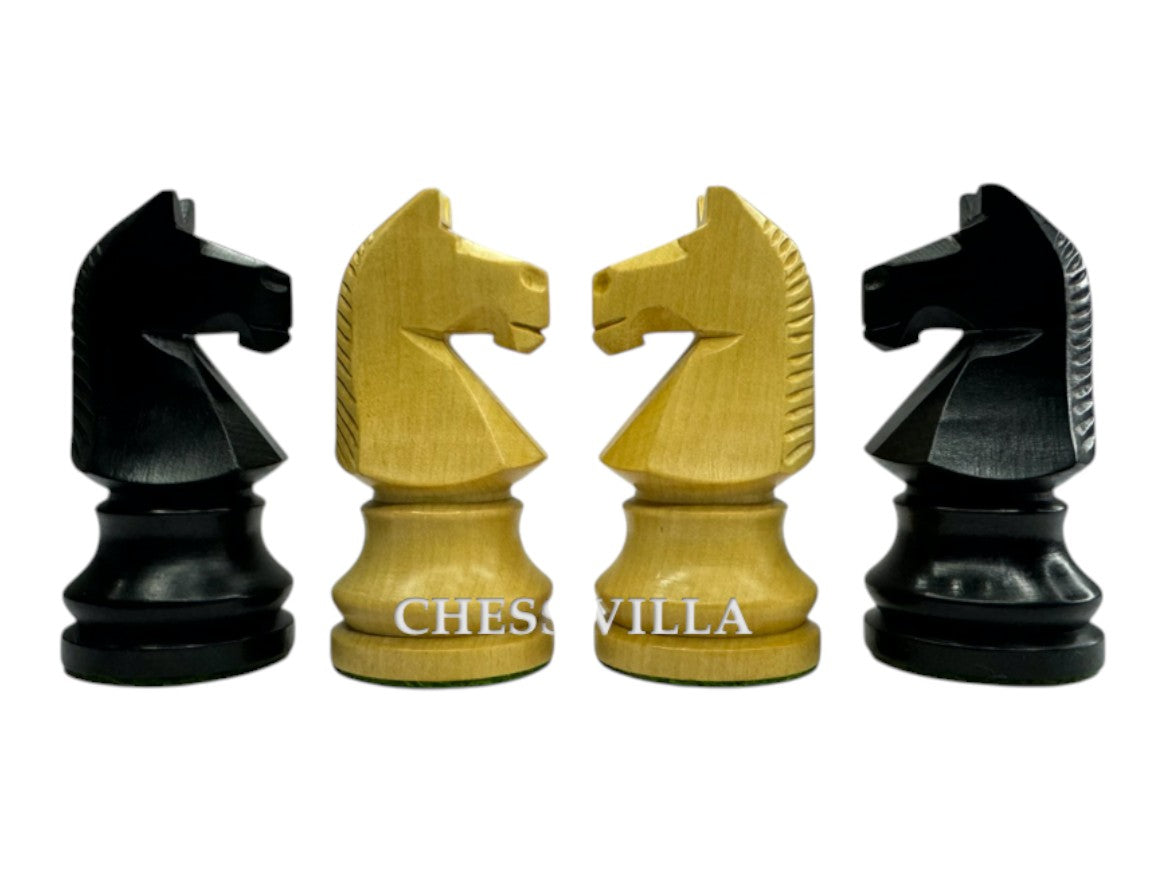 3.8" Romanian Hungarian Chess Pieces only set - Weighted Ebonised Boxwood