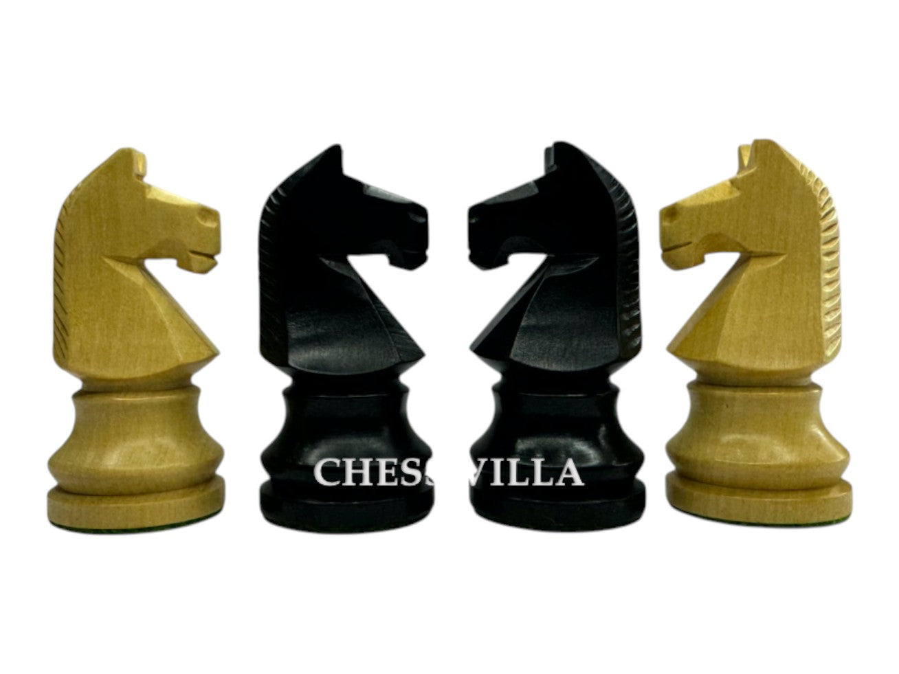 3.8" Romanian Hungarian Chess Pieces only set - Weighted Ebonised Boxwood