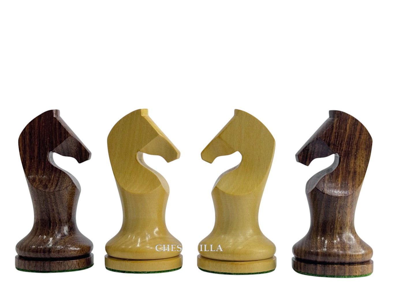 3.9" Zadar Series Modern Minimalist Chess Set - Chess Pieces Only - Weighted Golden Rosewood